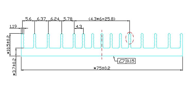 EXTRUSION HEATSINK DRAWING